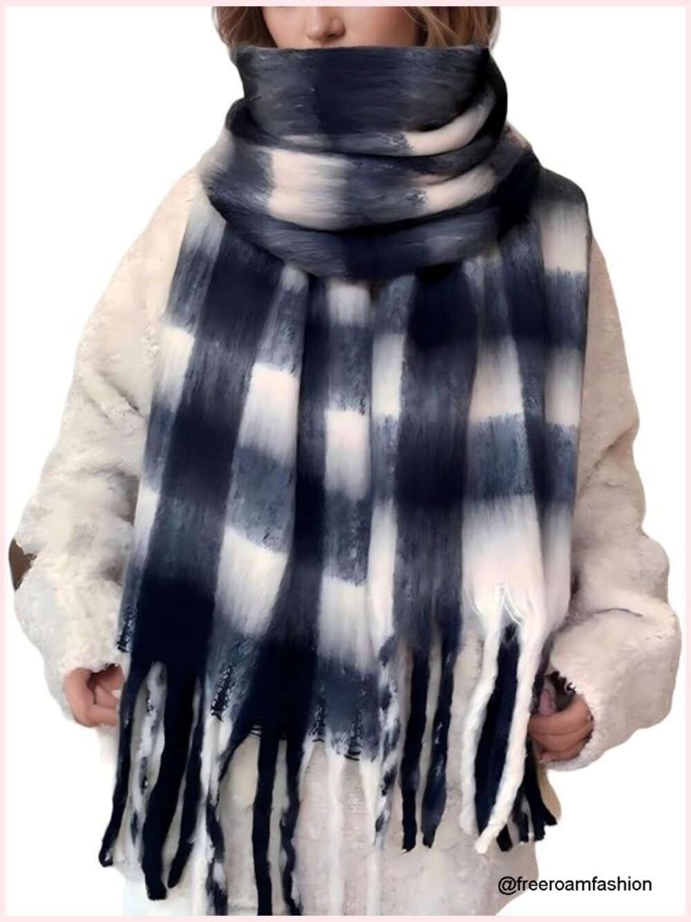 Warm Winter Scarf Fringed Shawl Blanket Wrap Super Soft Cashmere Feel